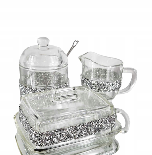 Gadget - Glamour set ako DARČEK Cukornička miska na maslo glamour džbán na mlieko PYRYT